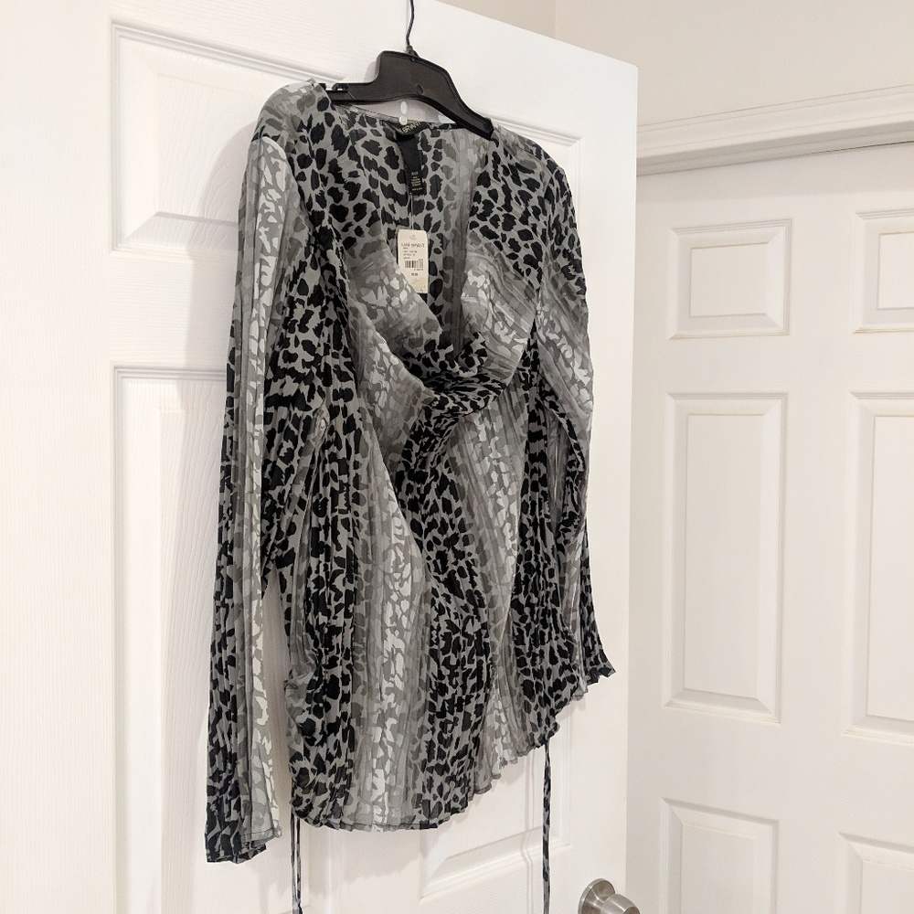 Stunning see through black and white leopard print